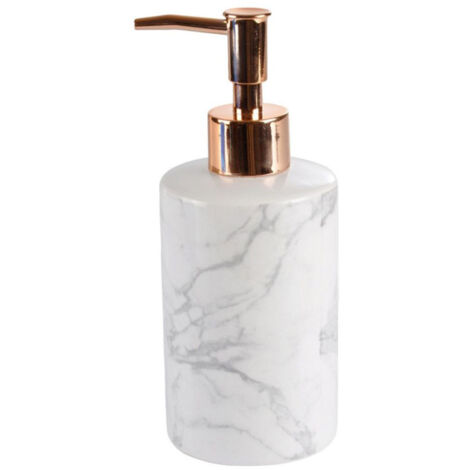 Distributeur de Savon "Effet Marbre" 18cm Or Rose (1/2)