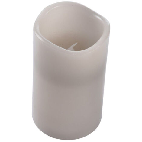 Bougie Pilier LED "Jasper" 15cm Gris Clair (1/2)