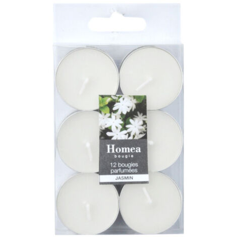 Lot de 12 Bougies Chauffe-Plat "Essentiel" 3,5cm Jasmin (1/2)