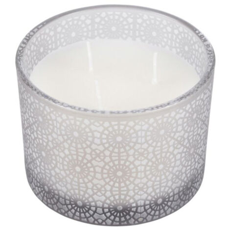 Bougie Parfumée 3 Mèches "Graphic Ethnic" 11cm Gris Clair (1/2)