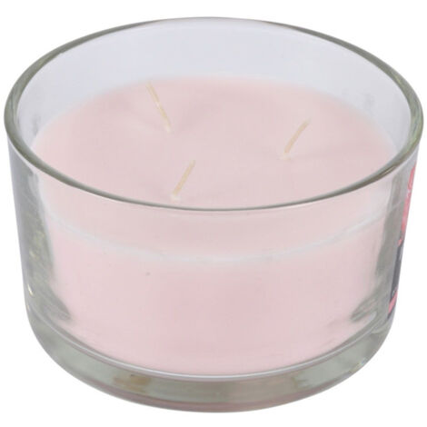 Bougie Parfumée 3 Mèches "Essentiel" 13cm Rose (1/2)