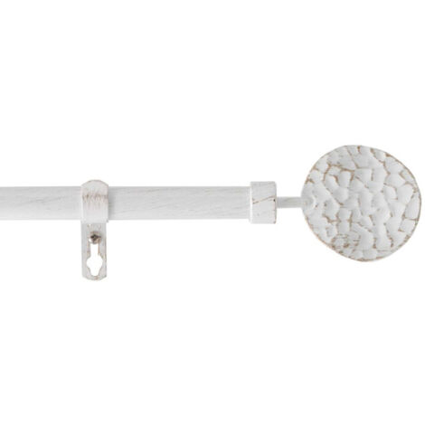 Kit Tringle Déco Extensible "Bullette" 120-210cm Blanc (1/3)