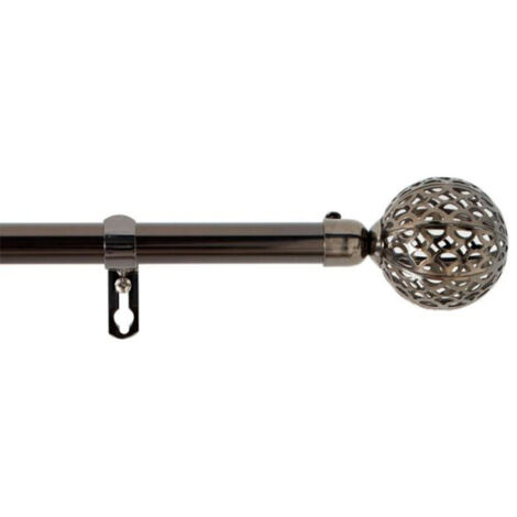 Kit Tringle Déco Extensible "Globa" 120-210cm Nickel (1/3)