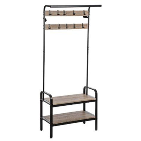 Five Simply Smart – Meuble d'entrée vestiaire Jano 170cm – Métal et MDF – Dimensions L. 73.5 x P. 34 x H. 170.5 cm – Couleur naturel (1/2)
