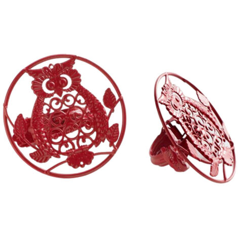 Lot de 2 Embrasses de Rideau "Gufo" 8cm Rouge (1/4)
