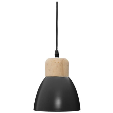 Lampe Suspension Métal "Cloche" 19cm Noir (1/3)