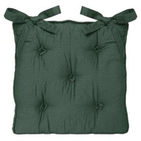 Galette de Chaise "5 Boutons" 40x40cm Vert (1/3)
