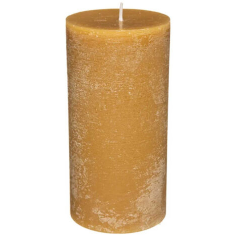 Bougie Cylindrique "Rustic" 14cm Jaune (1/2)