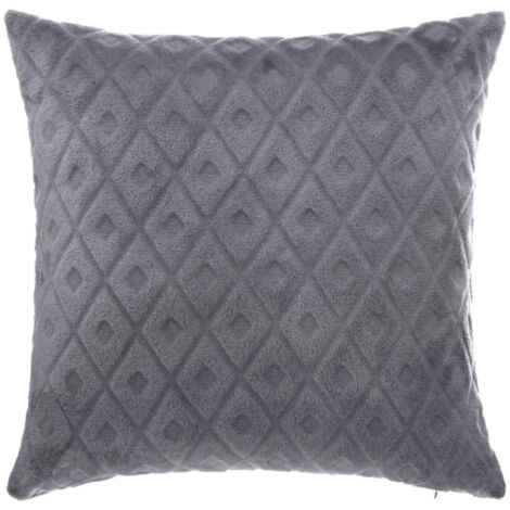 Coussin Déhoussable "Losange 3D" 40x40cm Gris (1/3)