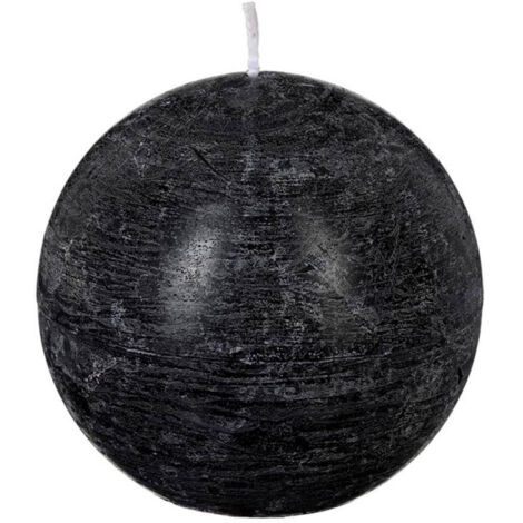 Bougie Boule "Rustic" 10cm Noir (1/2)