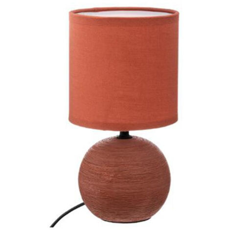 Atmosphera – Lampe à poser céramique boule 25cm terracotta – Abat-jour D. 13cm – Câble 120cm – Puissance 60W – Fonctionne avec ampoule E14