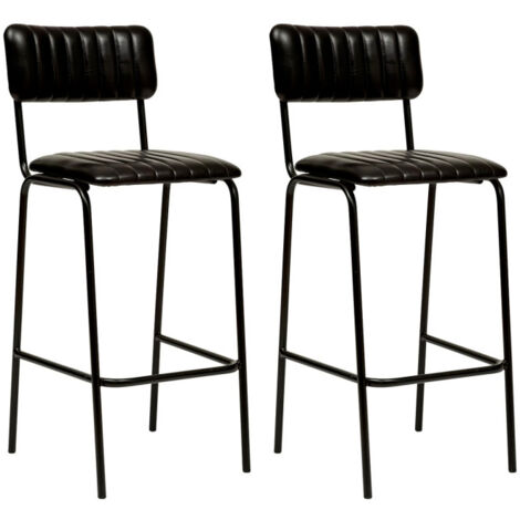 Lot de 2 Chaises de Bar Design "Dario" 103cm Noir (1/4)