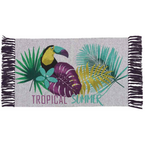 Tapis Déco à Franges "Hawaina" 50x80cm Multicolore (1/2)