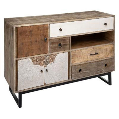 Buffet 4 Tiroirs et 3 Portes "Koval" 115cm Naturel