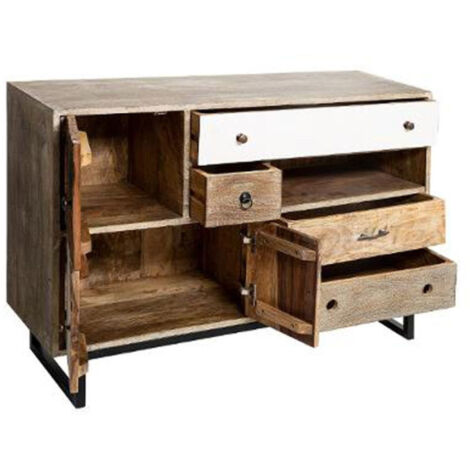 Buffet 4 Tiroirs et 3 Portes "Koval" 115cm Naturel