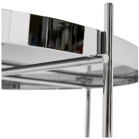 Table Basse Design en Verre "Rona" 83cm Chromé
