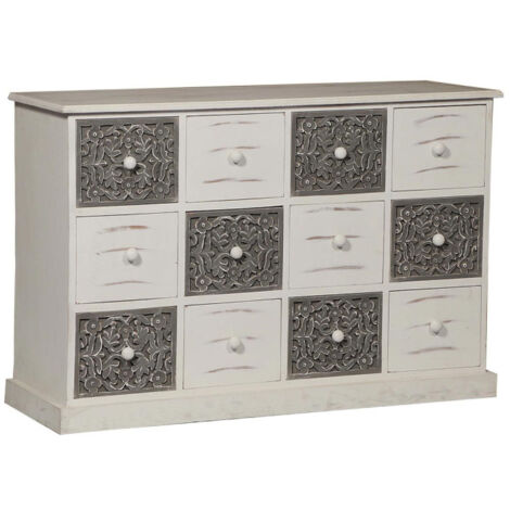 Commode Design 12 Tiroirs "Suzy" 120cm Naturel (1/2)