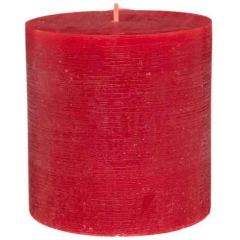 Bougie Cylindrique "Rustic" 10cm Rouge (1/3)