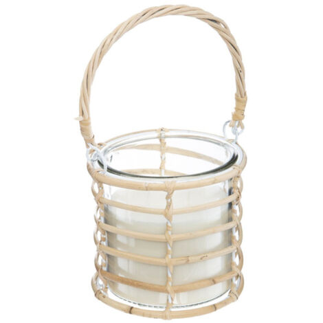 Bougie Parfumée en Verre "Rotin" 430g Citron (1/2)