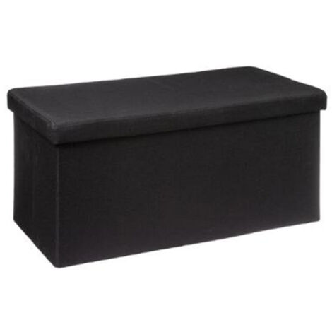 Pouf & Rangement "Classy" 76cm Noir (1/3)