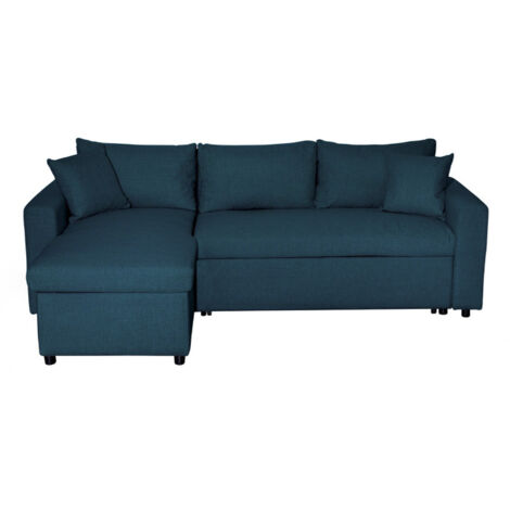 Canapé d'Angle Réversible Convertible "Geye" 227cm Bleu Pétrole (1/5)