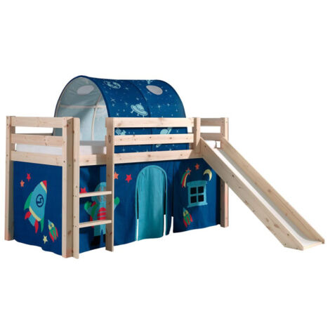 Pack - Lit Enfant, Toboggan, Tente & Tunnel "Pino Astronaute II" Naturel (1/5)