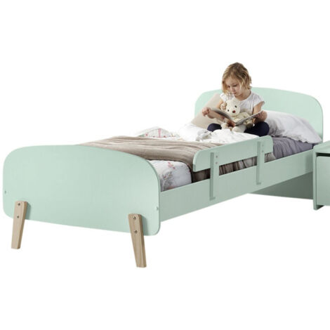 Lit Enfant & Barrière de Sécurité "Kiddy" 90x200cm Vert Menthe (1/4)
