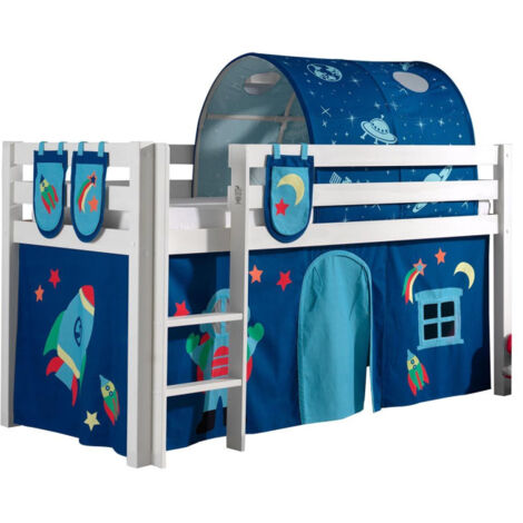 Pack - Lit Enfant, Tente, 3 Pochettes & Tunnel "Pino Astronaute II" Blanc (1/5)