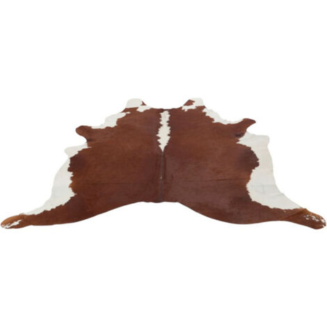 Tapis Déco en Cuir "Vache" 230x240cm Marron & Blanc (1/2)