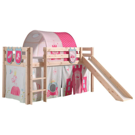 Pack - Lit Enfant, Tente, 3 Pochettes & Tunnel "Pino Princesse" Naturel (1/5)