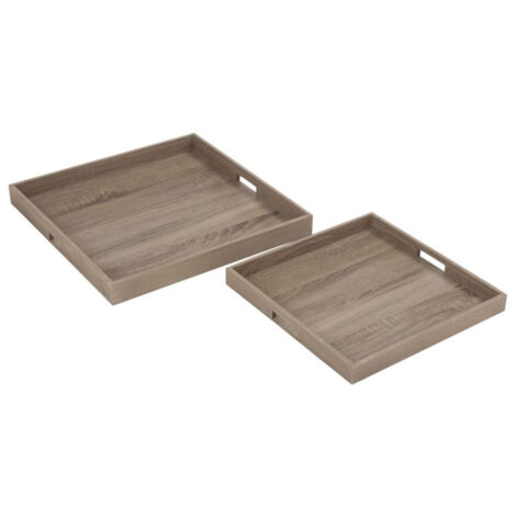 Lot de 2 Plateaux Carrés "Ayana" 50cm Naturel (1/3)