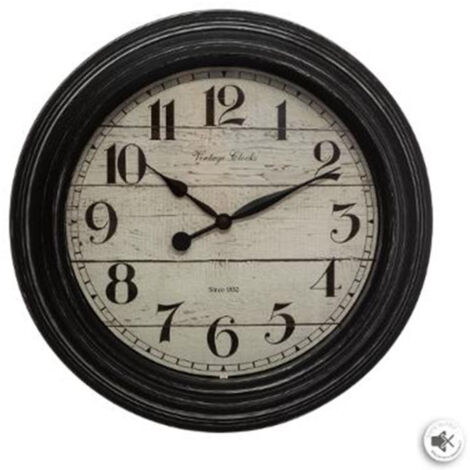 Horloge Murale Déco en Verre "Moulure" 29cm Noir (1/3)