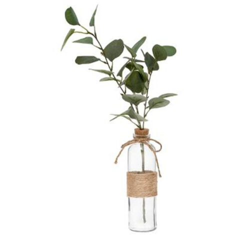 Vase & Eucalyptus "Corde" 45cm Vert