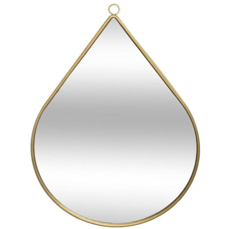 Atmosphera – Miroir mural en métal goutte 39cm or – Dimensions L. 28 x l. 1,2 x H. 39 cm – Fer, verre et MDF – Accessoire décoratif moderne (1/2)