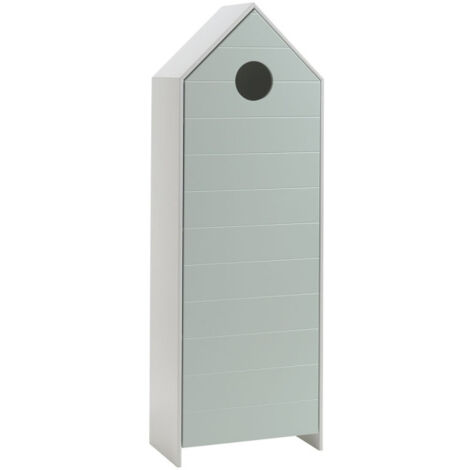 Paris Prix – Armoire enfant 4 niveaux menthe 171,5 cm – Pin massif et MDF – Design original en forme de pointe – Label FSC