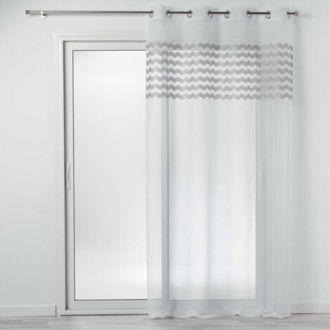 Rideau Voilage à Œillets "Sandina" 140x280cm Gris (1/4)