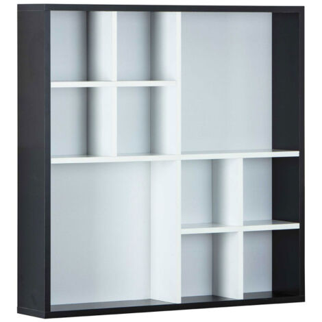 Étagère Murale 10 Compartiments "Bukan" 70cm Noir & Blanc (1/5)