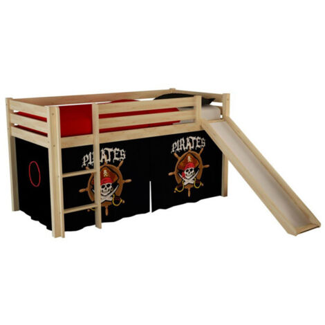 Lit Enfant Avec Toboggan "Pino Pirates II" 90x200cm Naturel (1/2)