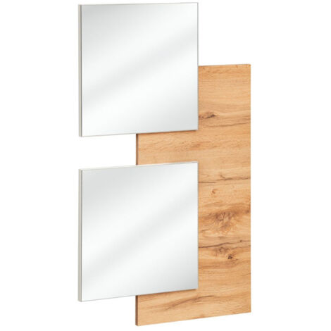 Panneau Mural & 2 Miroirs "Easy" 100cm Naturel (1/4)
