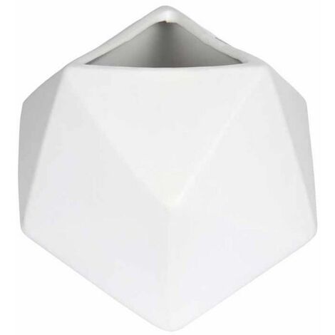 Paris Prix - Vase Déco En Céramique geometrik 15cm Blanc