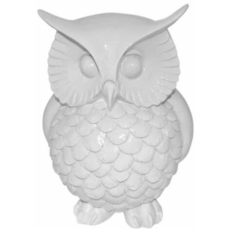 Statue Déco Chouette "Harry" 22cm Blanc