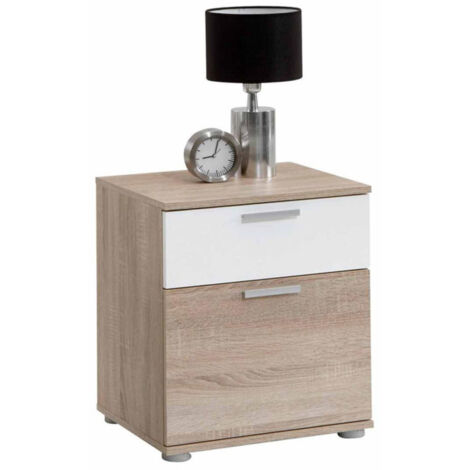 Table de Chevet 2 Tiroirs "Vyza" 53cm Naturel (1/4)