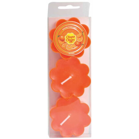 Lot de 3 Bougies Chauffe-Plat "Chupa Chups" 3cm Orange (1/2)