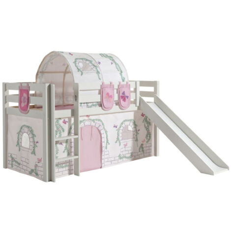 Pack - Lit Enfant Toboggan, Tente, Tunnel & 3 Pochettes "Pino Birdy" Blanc (1/5)
