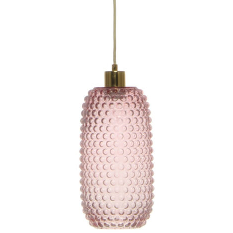 Lampe Suspension en Verre "Irina" 34cm Rose (1/4)