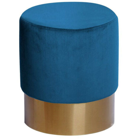 Pouf Rond Design "Nano" 42cm Bleu (1/3)