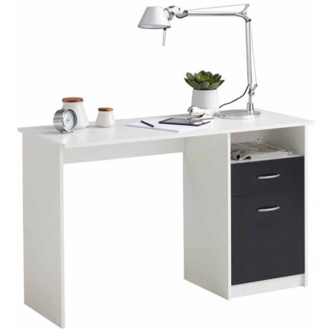Bureau Design 1 Porte & 1 Tiroir "Sonka" 123cm Blanc