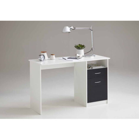 Bureau Design 1 Porte & 1 Tiroir "Sonka" 123cm Blanc