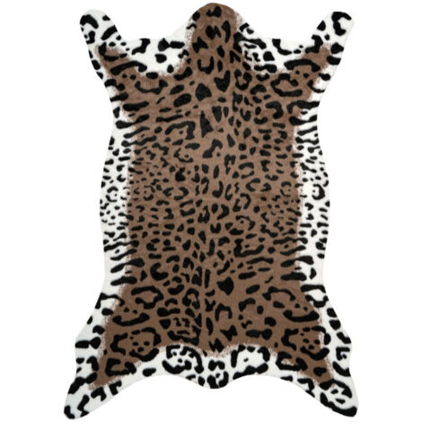 Tapis Imitation Peau de Léopard "Desert" 160x230cm Marron & Blanc