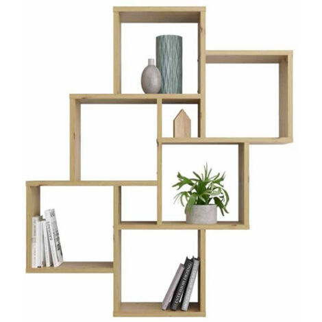 Étagère Murale Design "Riolo" 94cm Chêne Clair (1/4)